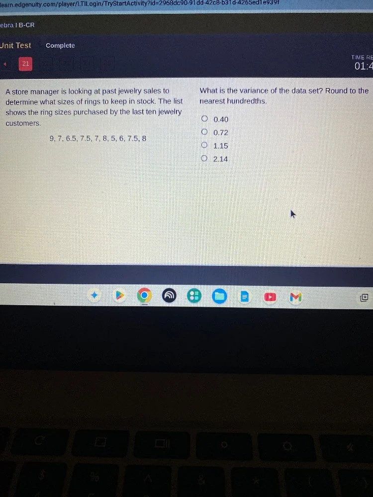 ebra i b-cr unit test complete time re 01:4 21 a store manager is looki…