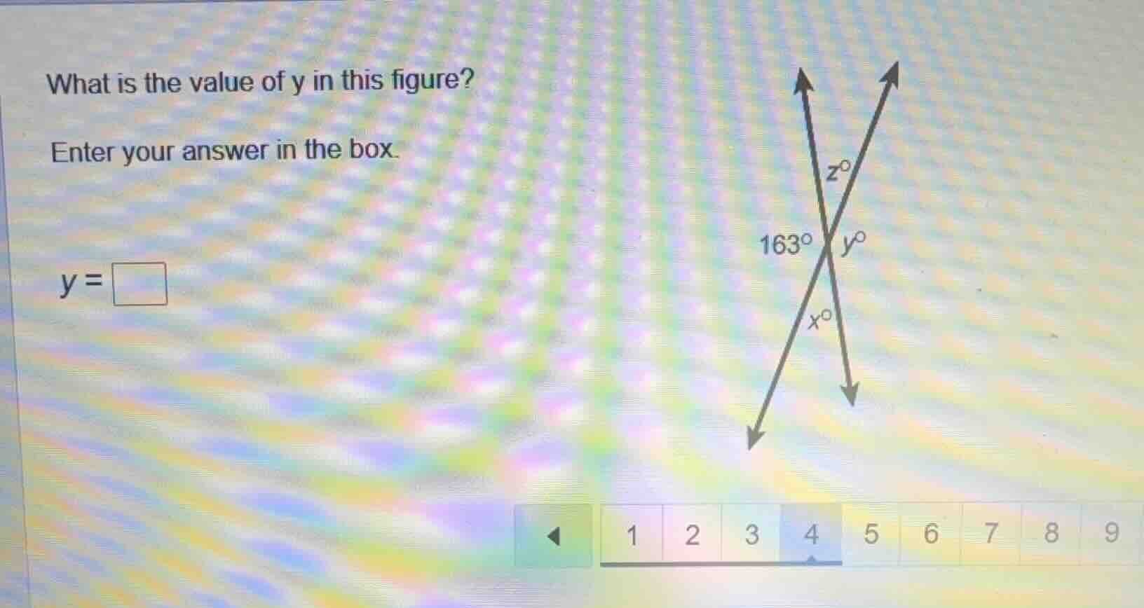 what is the value of y in this figure? enter your answer in the box. $y…