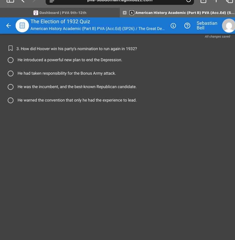 the election of 1932 quiz american history academic (part b) pva (acc.e…