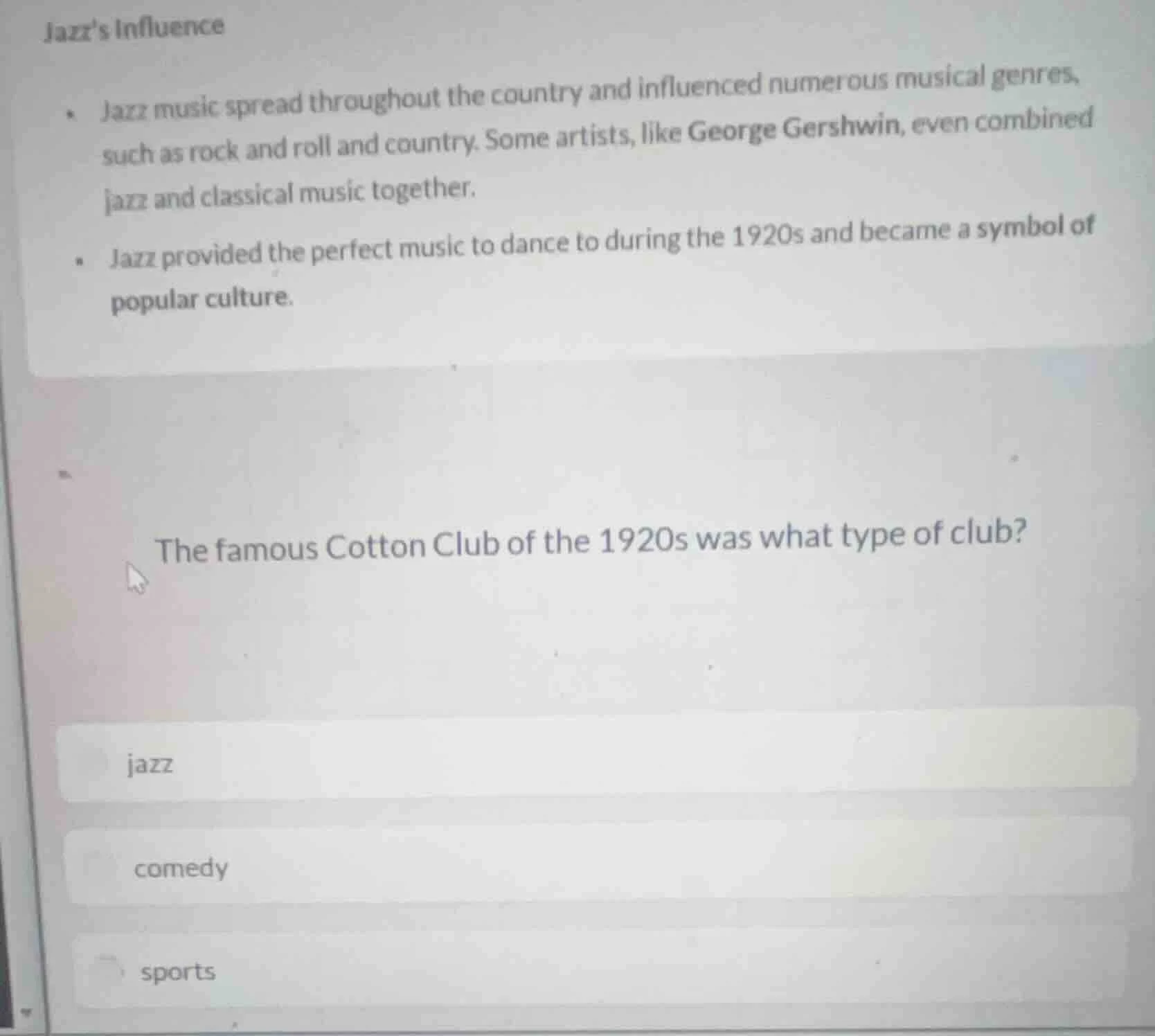 jazzs influence• jazz music spread throughout the country and influence…