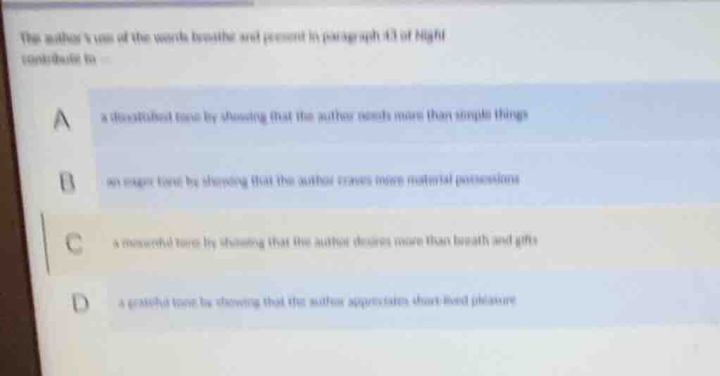the authors use of the words breathe and present in paragraph 43 of nig…