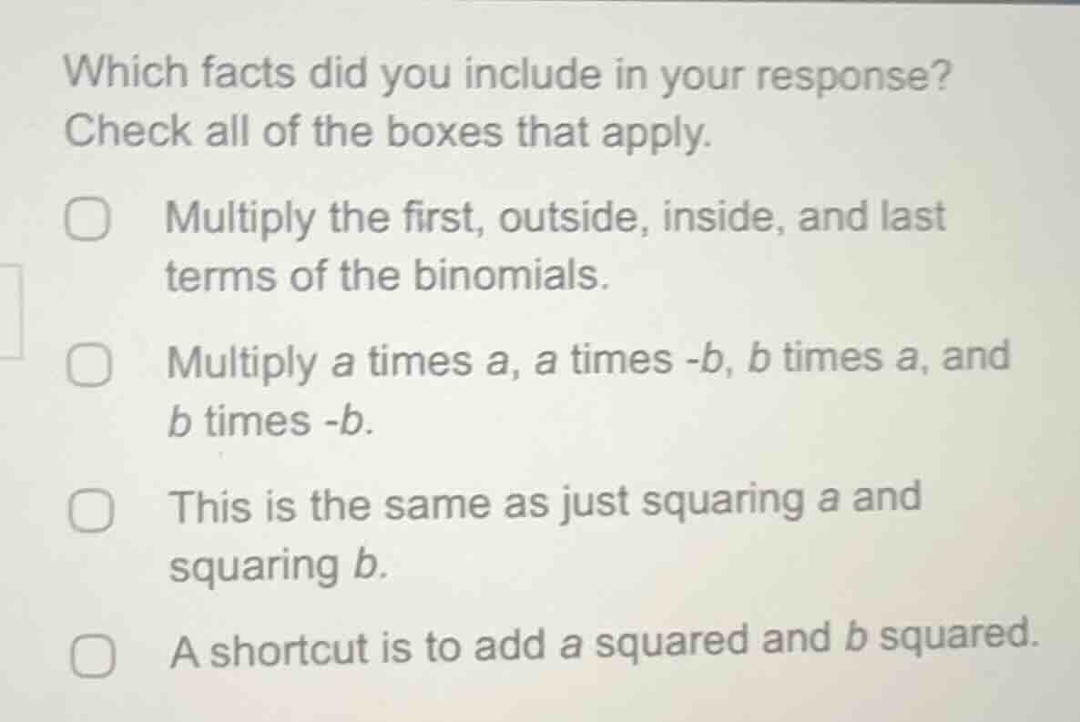 which facts did you include in your response? check all of the boxes th…