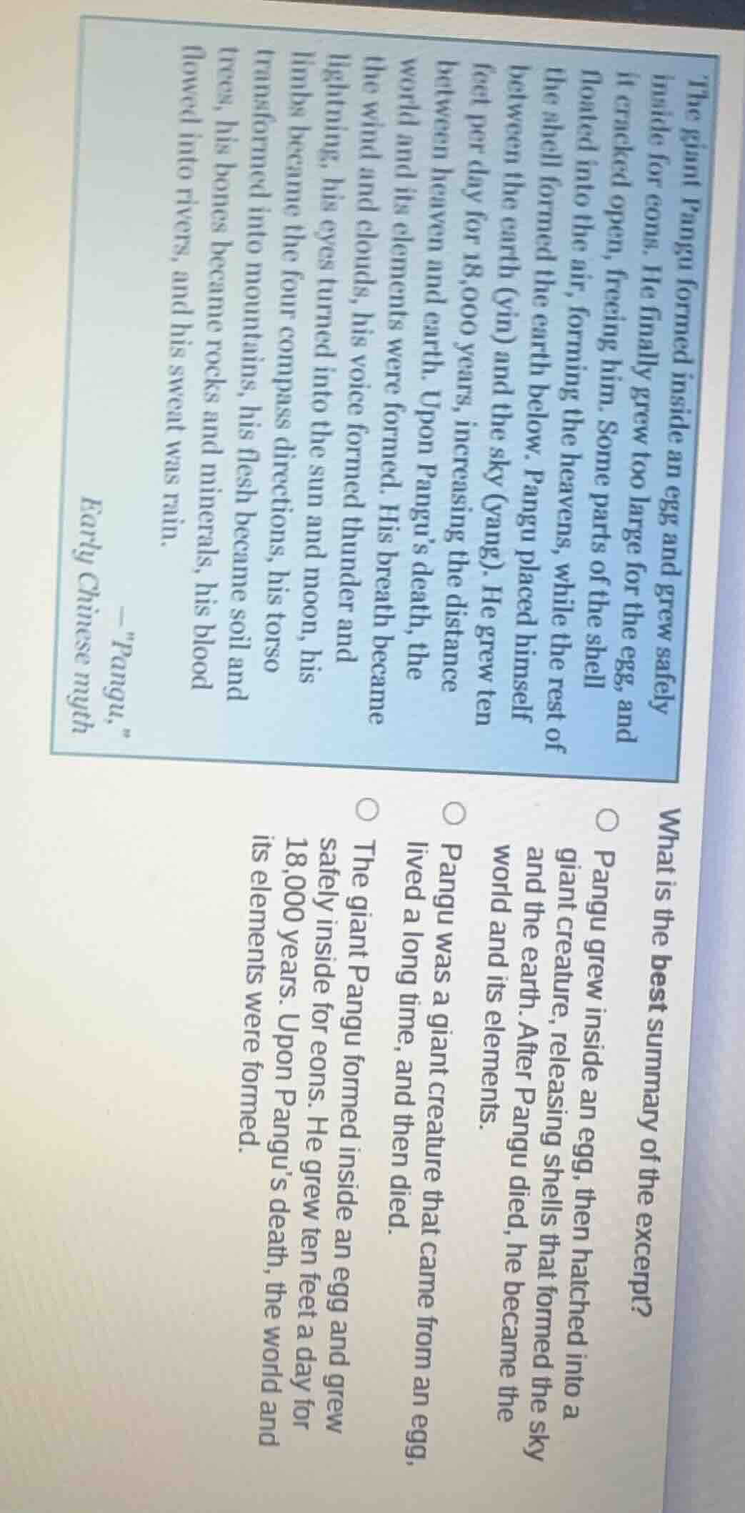 the giant pangu formed inside an egg and grew safely inside for eons. h…