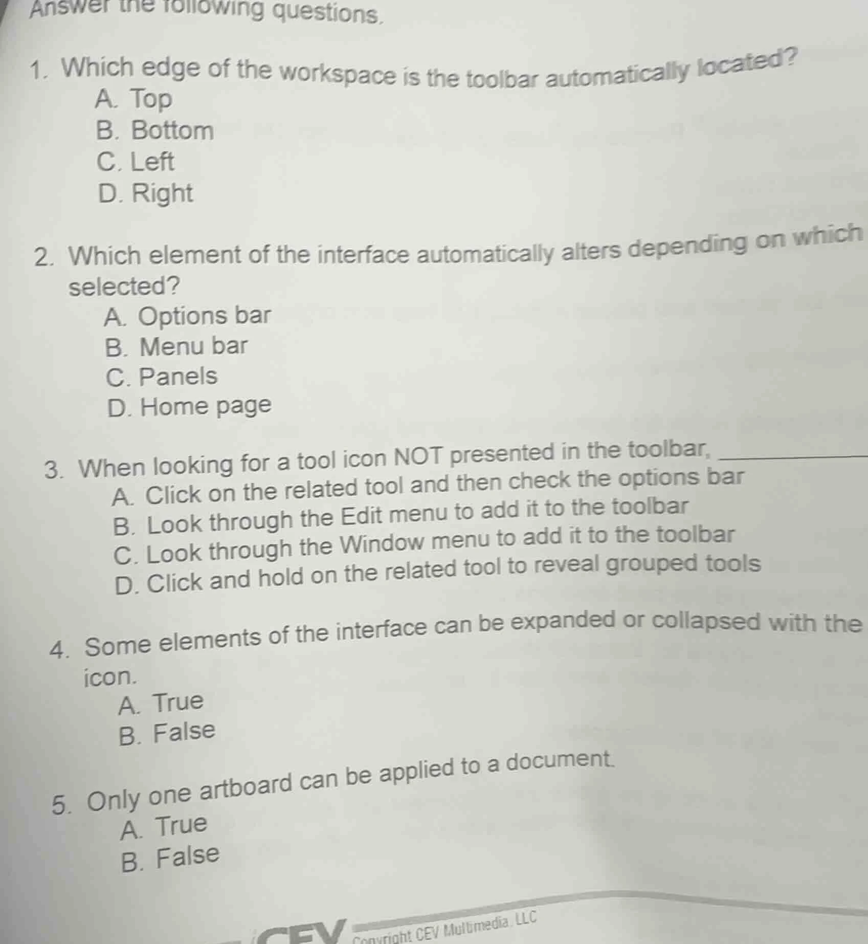 answer the following questions. 1. which edge of the workspace is the t…