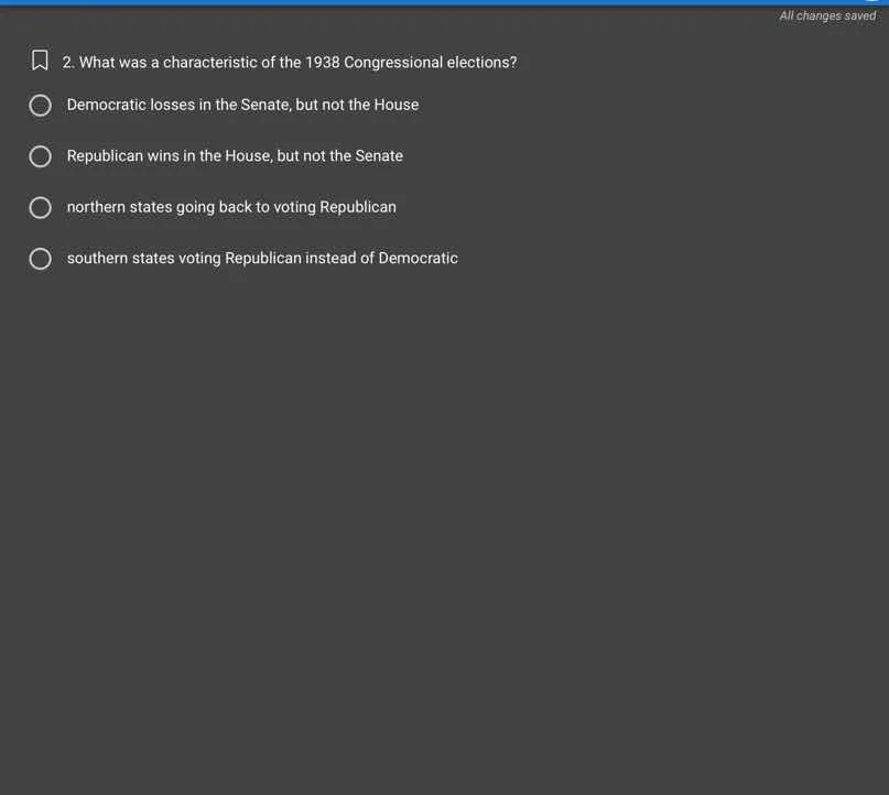 2. what was a characteristic of the 1938 congressional elections? democ…