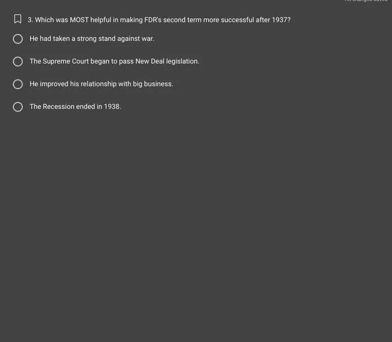 3. which was most helpful in making fdrs second term more successful af…