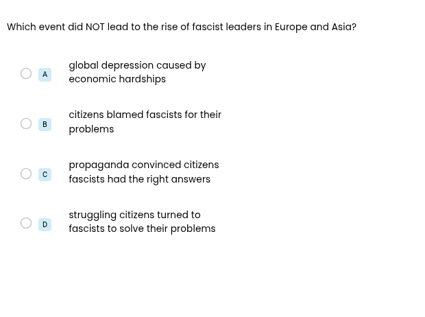 which event did not lead to the rise of fascist leaders in europe and a…