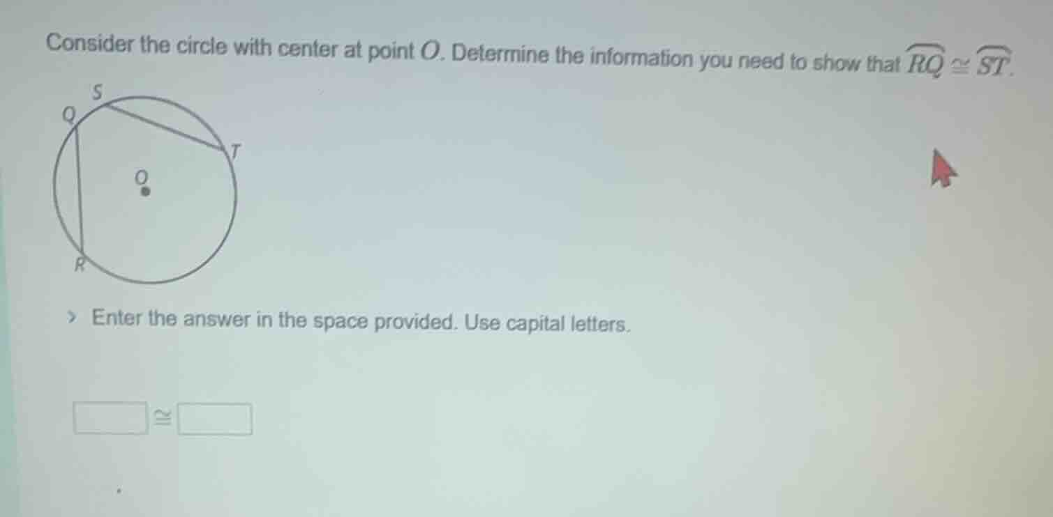 consider the circle with center at point $o$. determine the information…