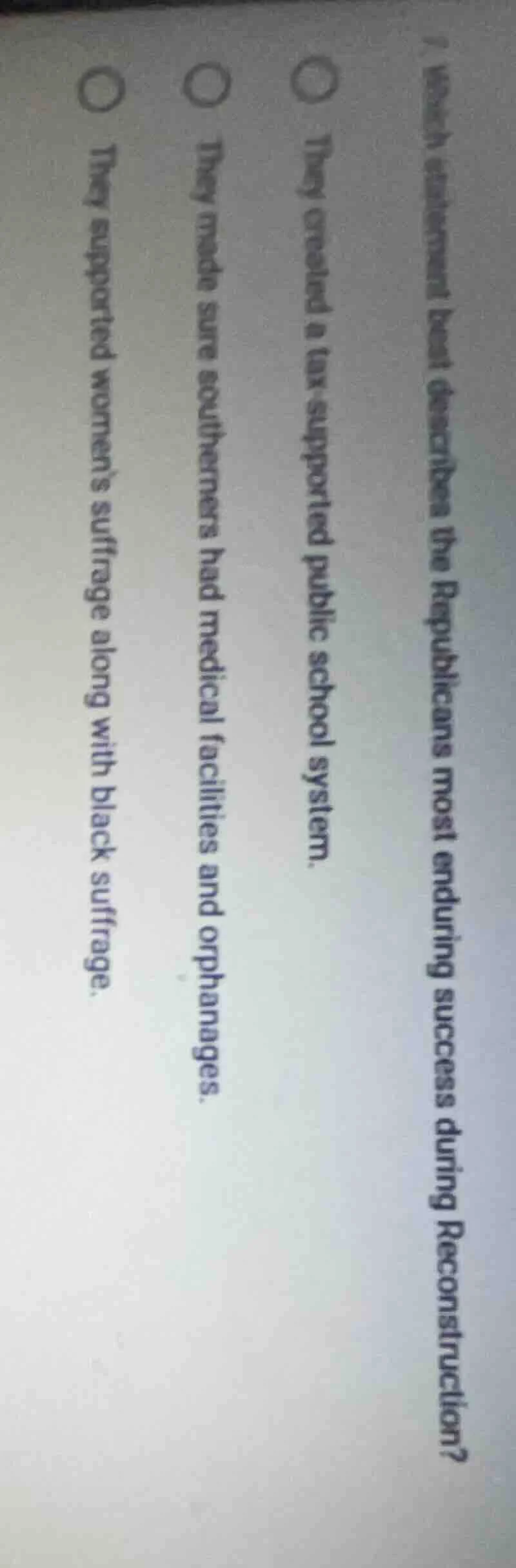 1. which statement best describes the republicans most enduring success…