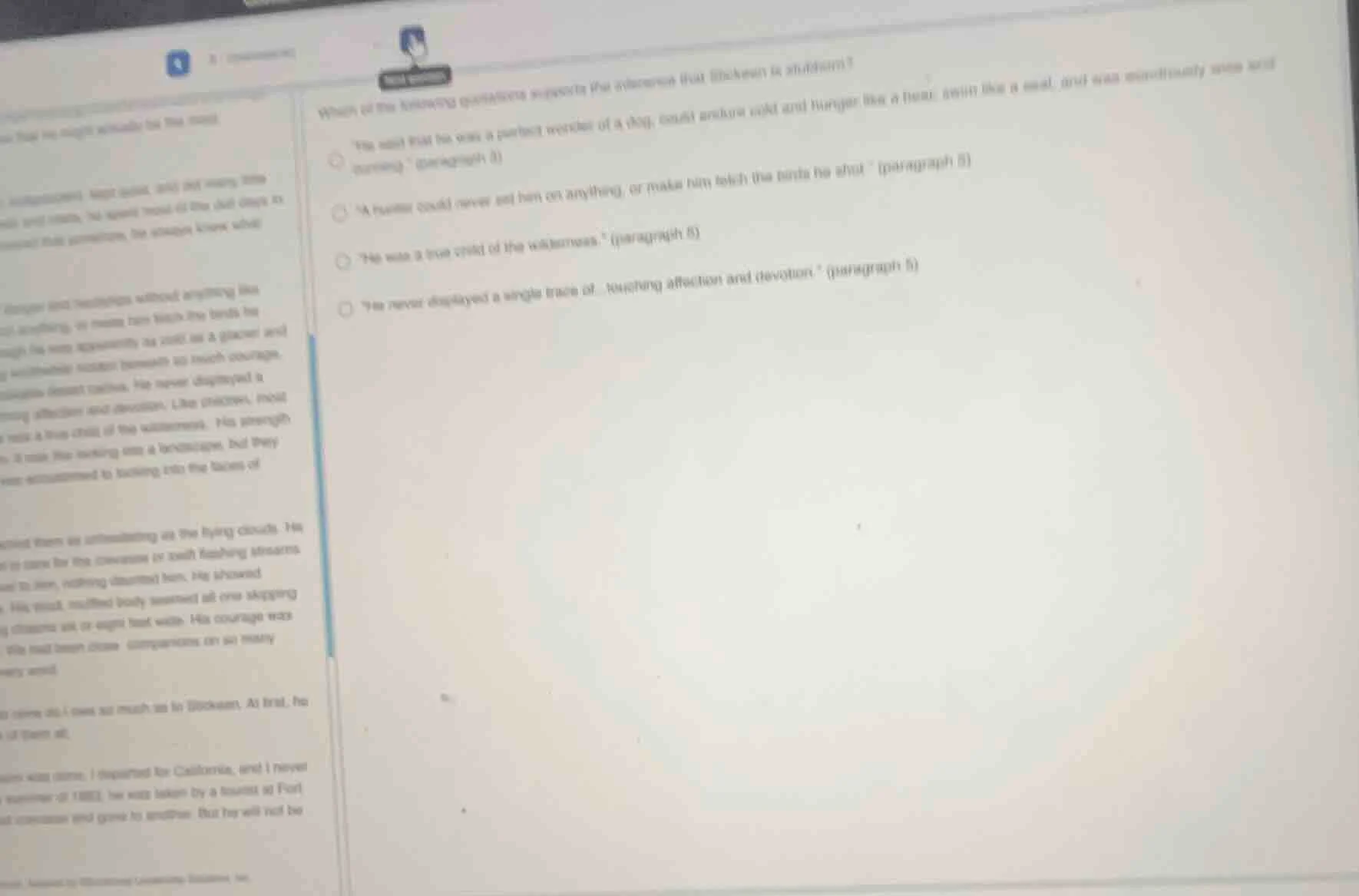 which of the following quotations supports that inference that bookeen …