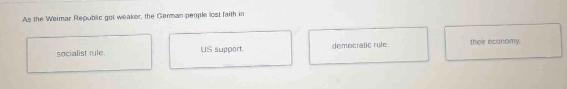 as the weimar republic got weaker, the german people lost faith in soci…