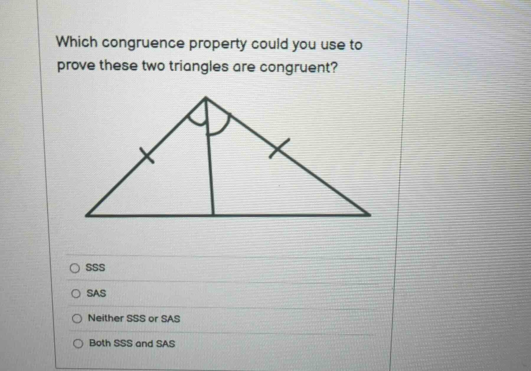 which congruence property could you use to prove these two triangles ar…