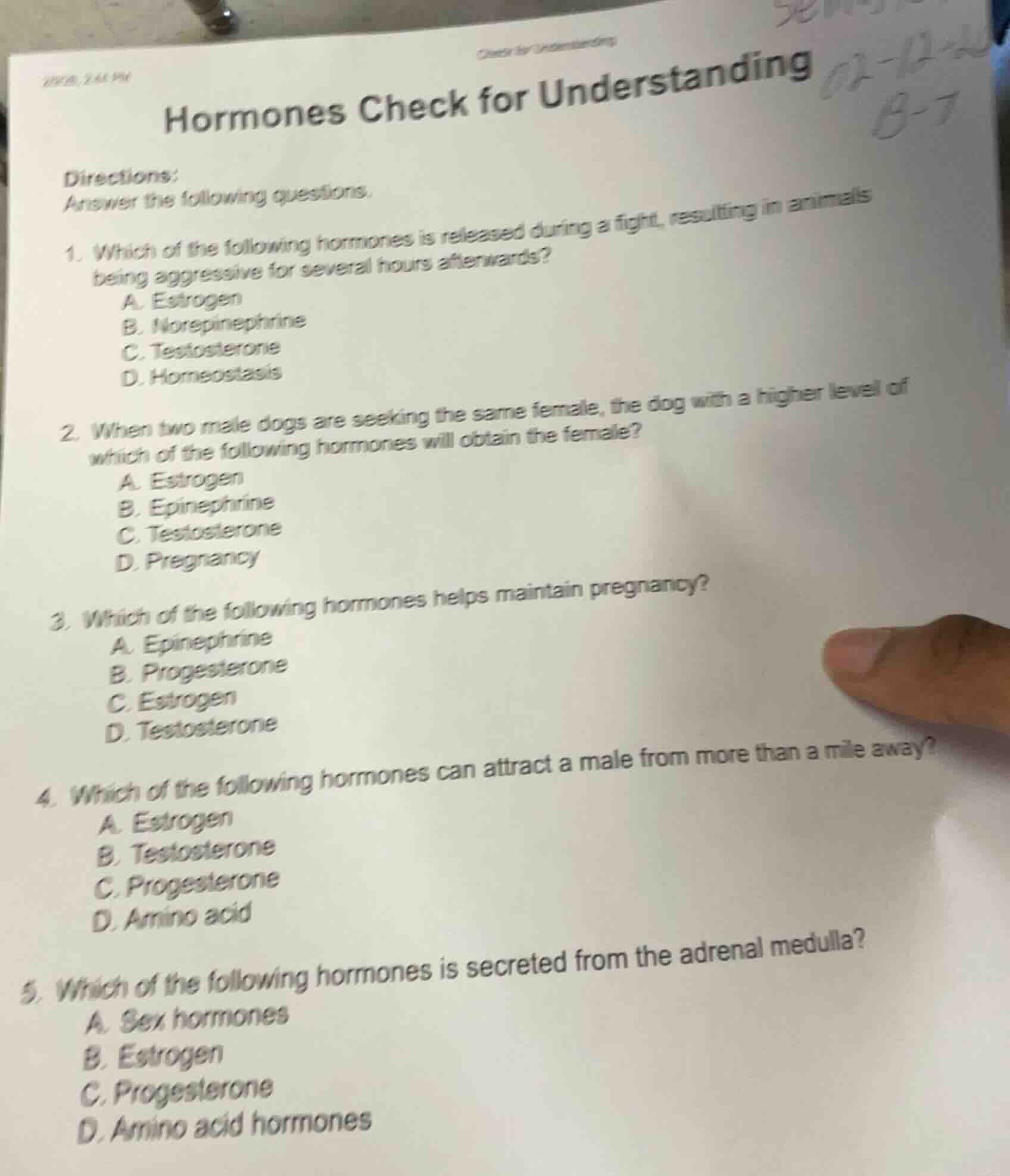 2:02 pm check for understanding hormones check for understanding direct…