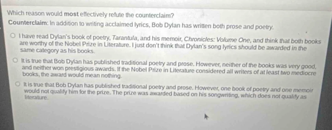 which reason would most effectively refute the counterclaim? countercla…
