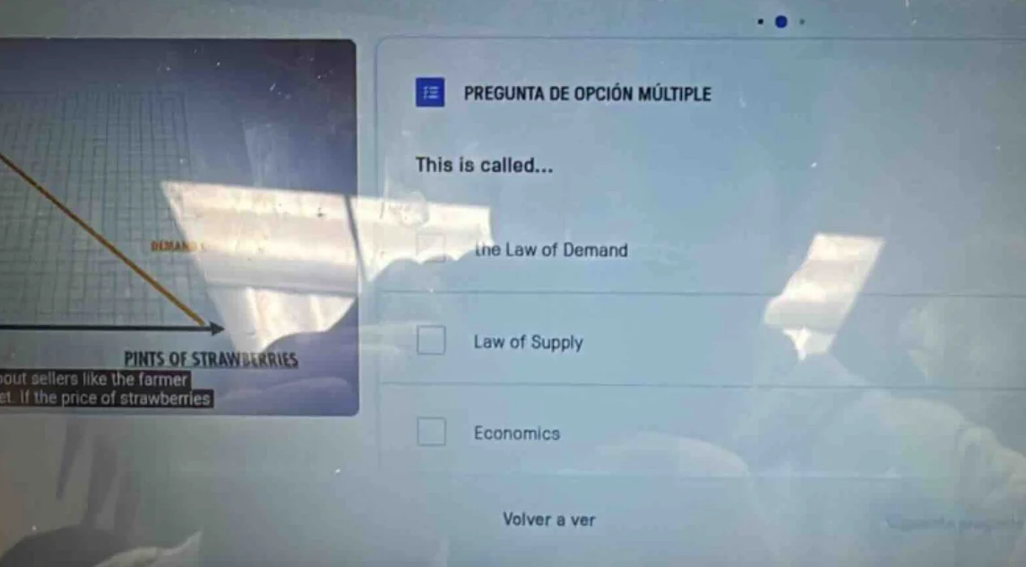pregunta de opción múltiple this is called... the law of demand law of …