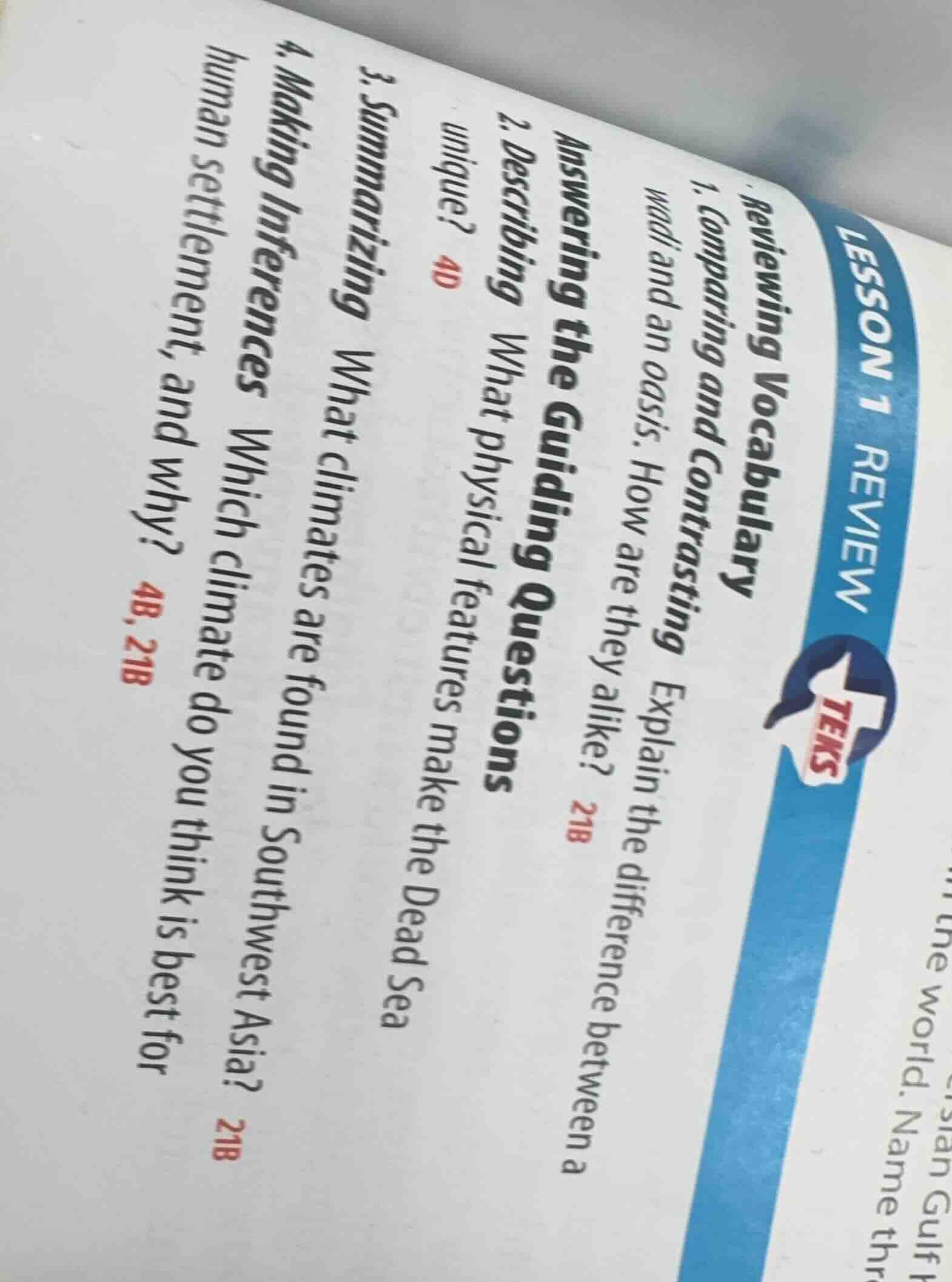 lesson 1 reviewteksreviewing vocabularyanswering the guiding questions1…