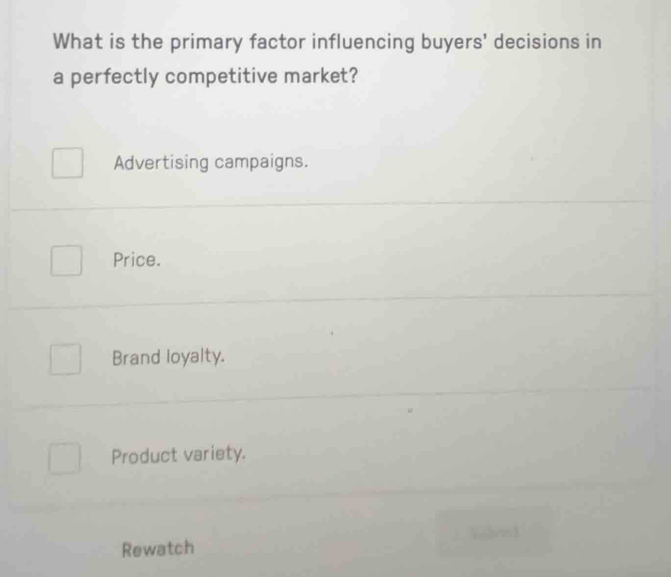 what is the primary factor influencing buyers decisions in a perfectly …