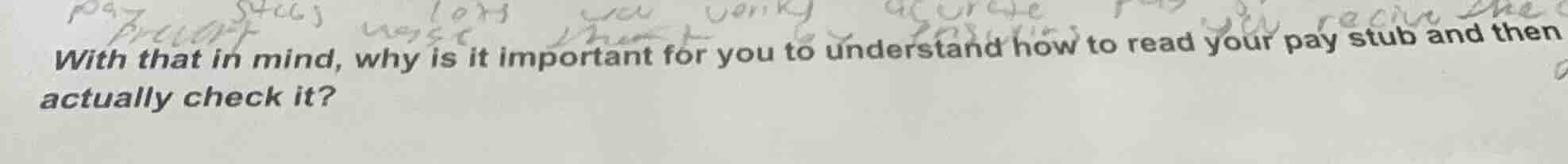 with that in mind, why is it important for you to understand how to rea…