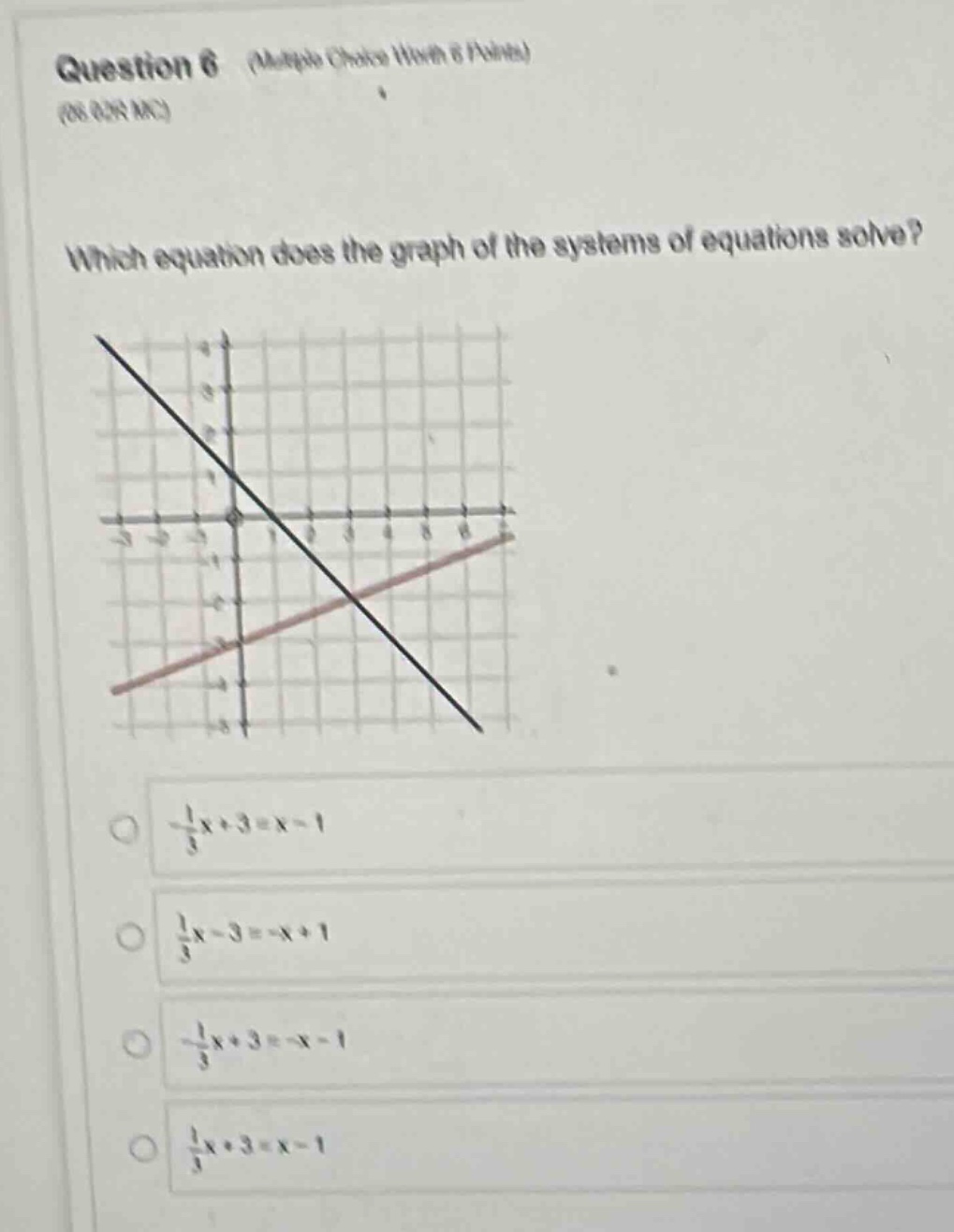 question 6 (multiple choice worth 6 points) (06.02r mc) which equation …