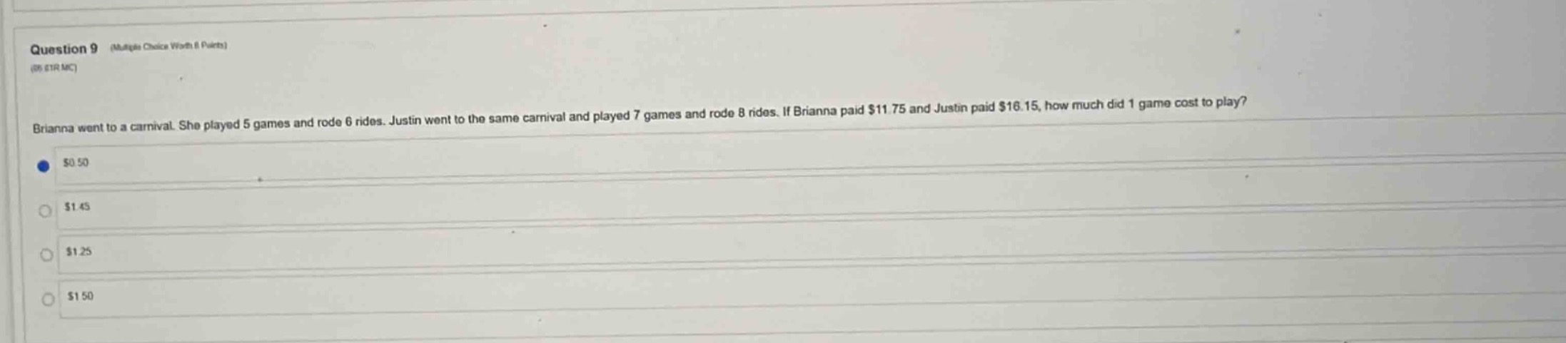 question 9 (multiple choice worth 6 points) (06.01r mc) brianna went to…
