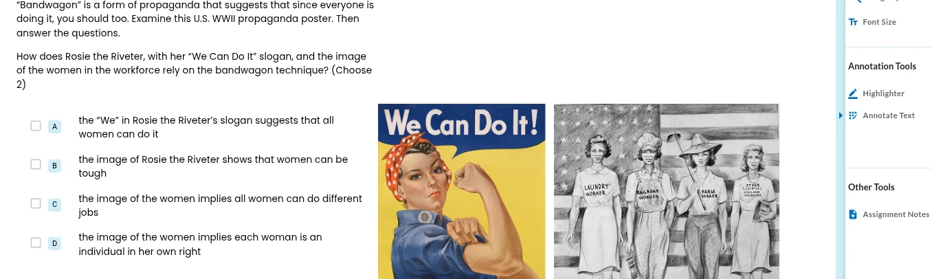 \bandwagon\ is a form of propaganda that suggests that since everyone i…