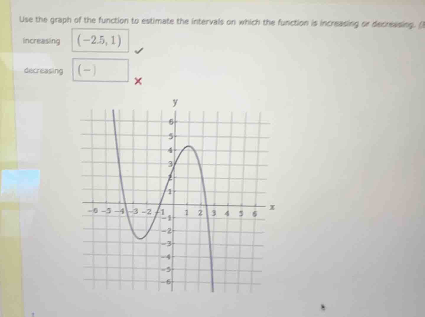 use the graph of the function to estimate the intervals on which the fu…