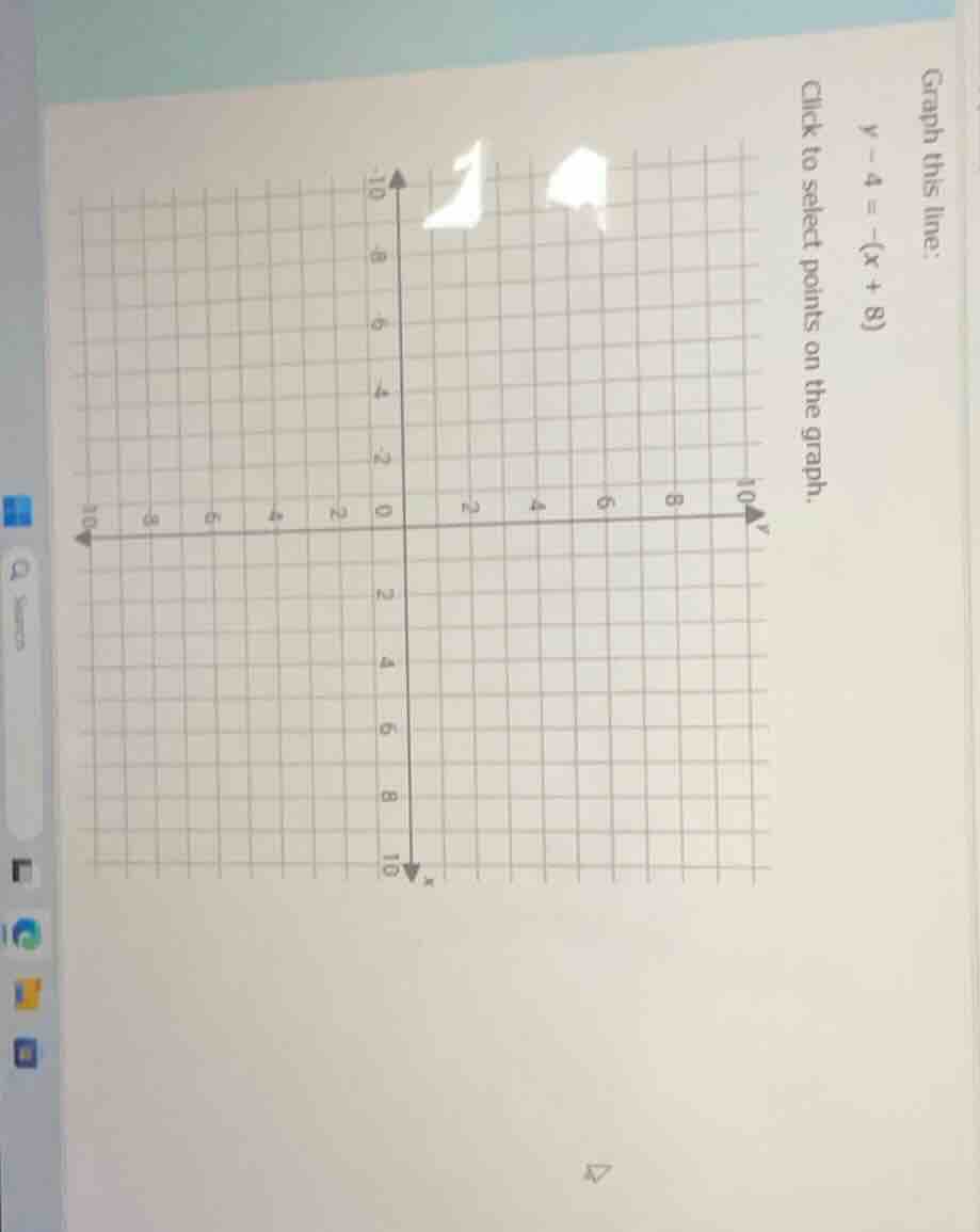 graph this line:$y - 4 = -(x + 8)$click to select points on the graph.