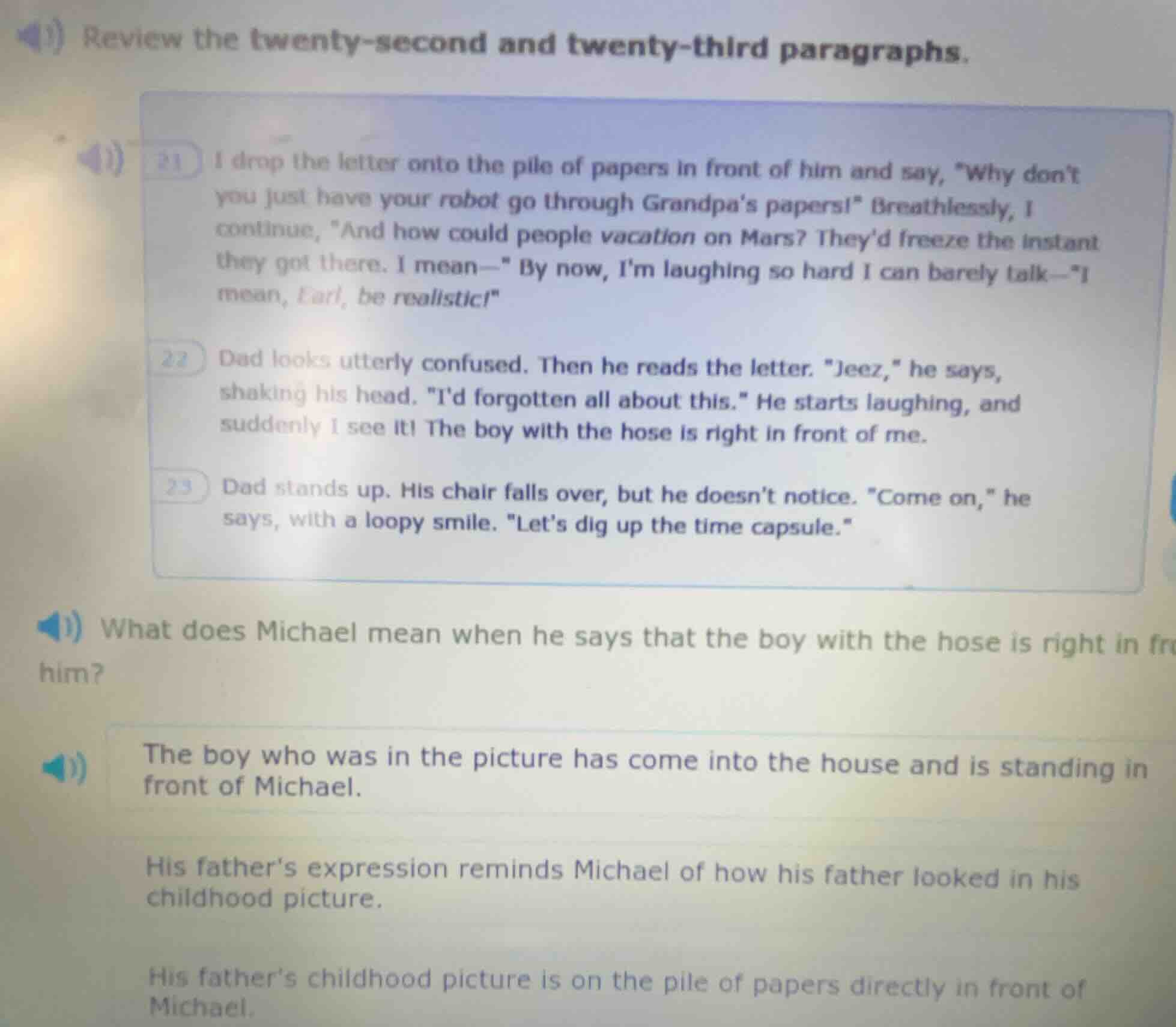 review the twenty-second and twenty-third paragraphs. 21 i drop the let…