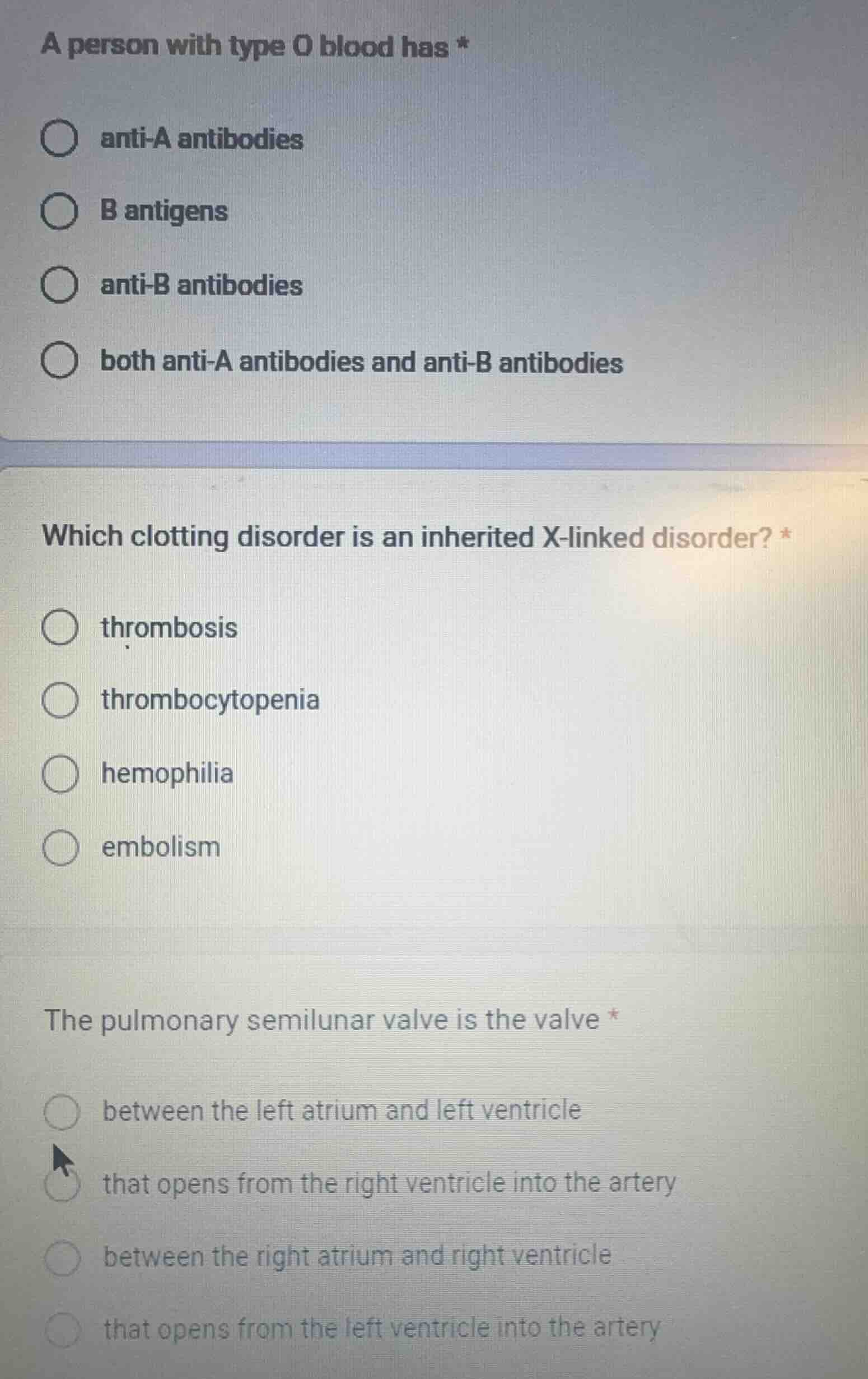 a person with type o blood has *anti-a antibodiesb antigensanti-b antib…