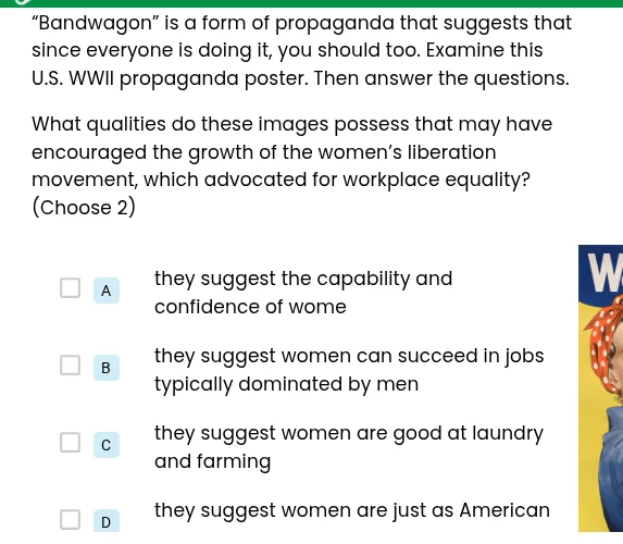 \bandwagon\ is a form of propaganda that suggests that since everyone i…