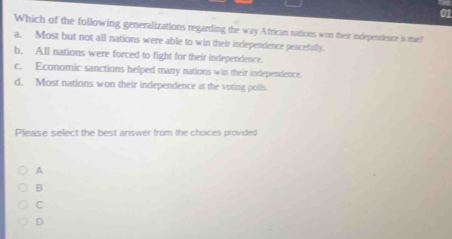 which of the following generalizations regarding the way african nation…