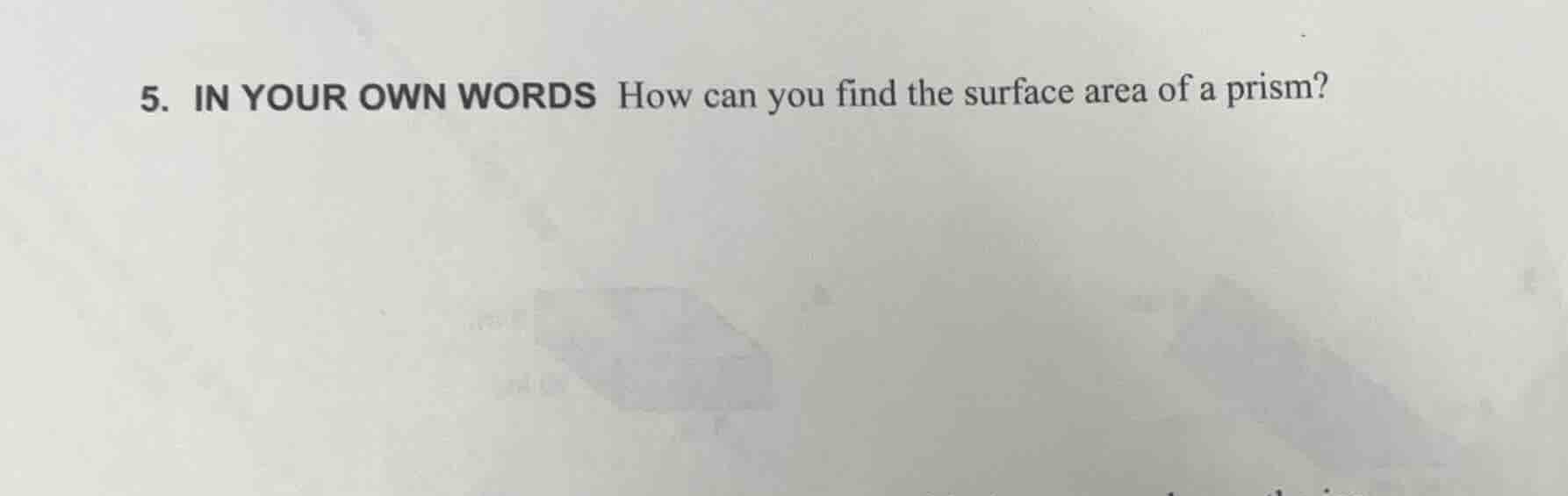 5. in your own words how can you find the surface area of a prism?