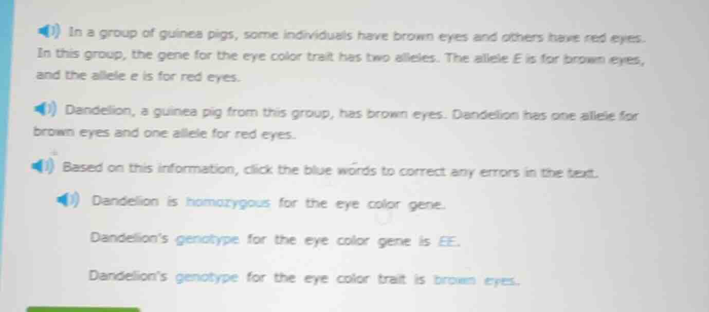 1) in a group of guinea pigs, some individuals have brown eyes and othe…