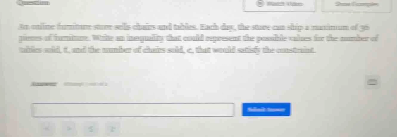 question an online furniture store sells chairs and tables. each day, t…