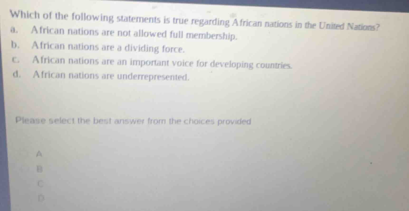 which of the following statements is true regarding african nations in …