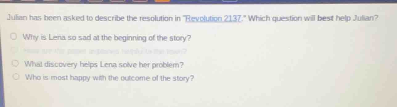 julian has been asked to describe the resolution in evolution 2137.\ wh…