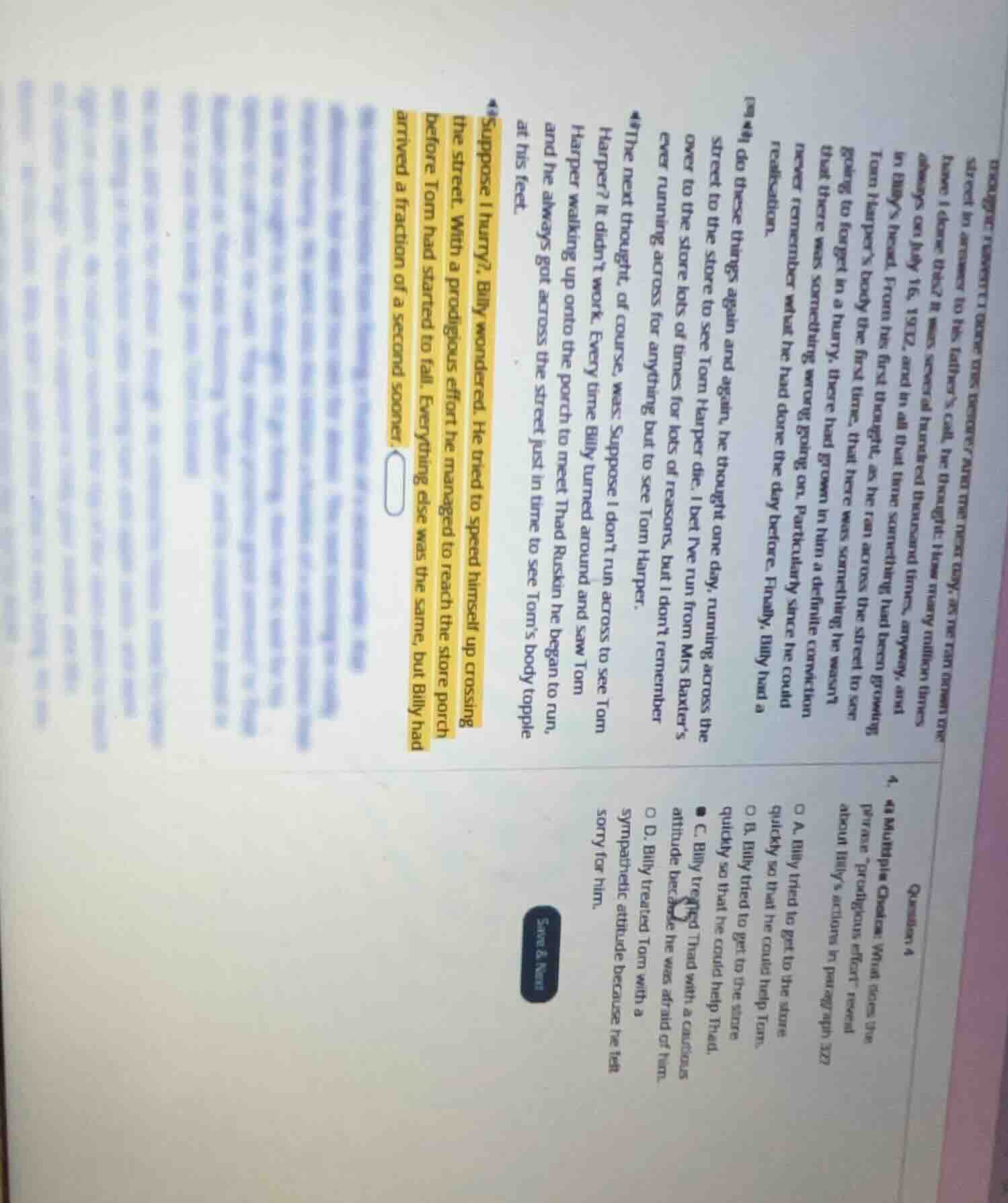 thought: havent done this before? and the next day, as he ran down the …