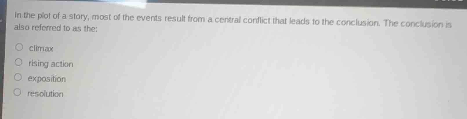 in the plot of a story, most of the events result from a central confli…