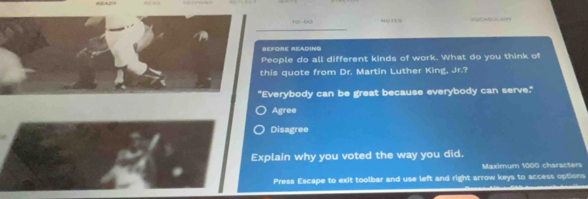 before reading people do all different kinds of work. what do you think…