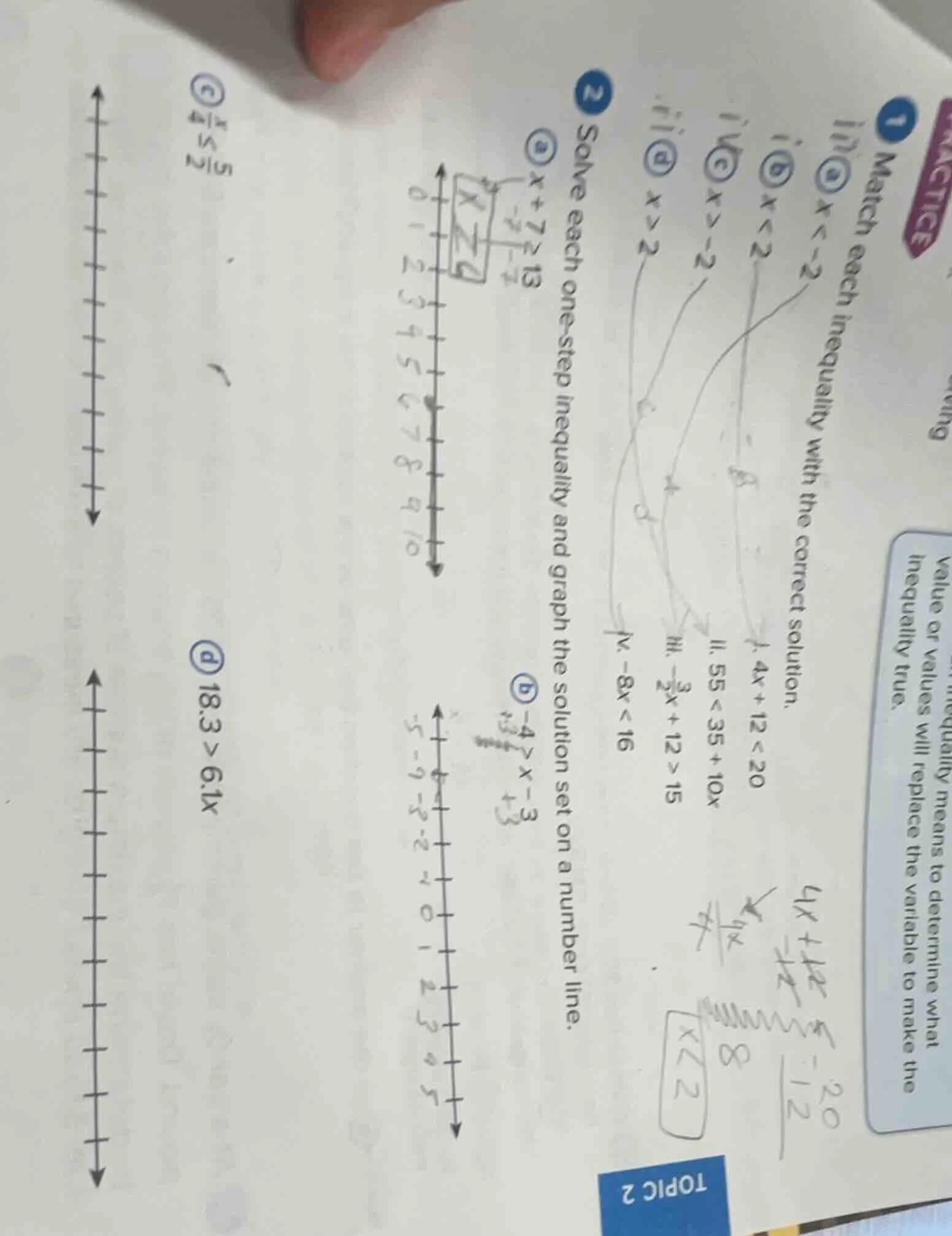 practicevalue or values will replace the variable to make the inequalit…