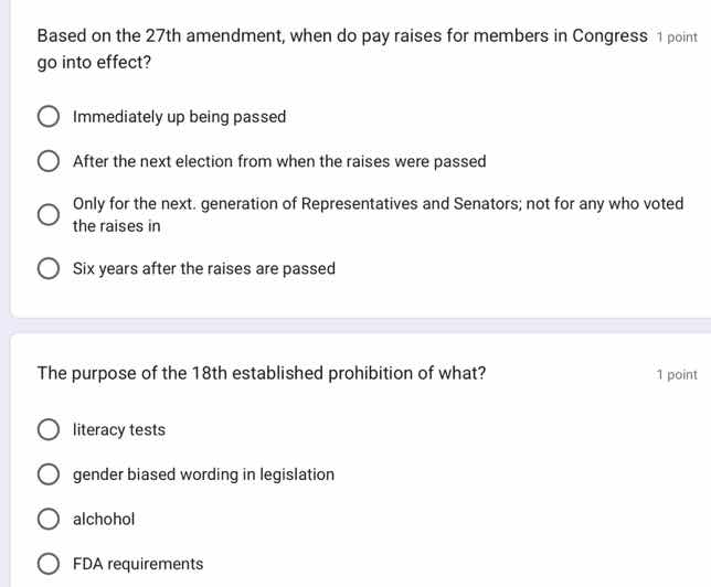 based on the 27th amendment, when do pay raises for members in congress…