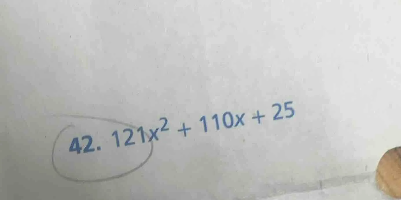 42. $121x^{2}+110x+25$