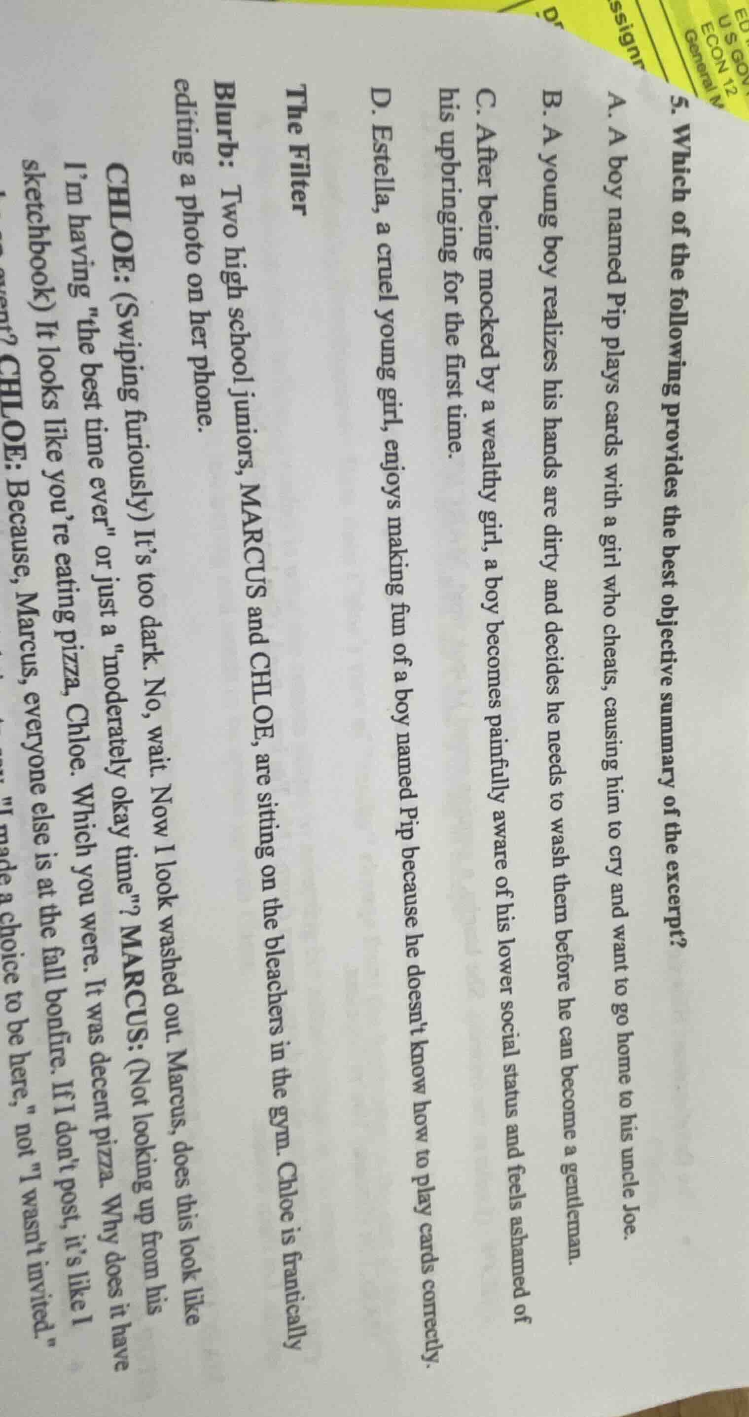 5. which of the following provides the best objective summary of the ex…