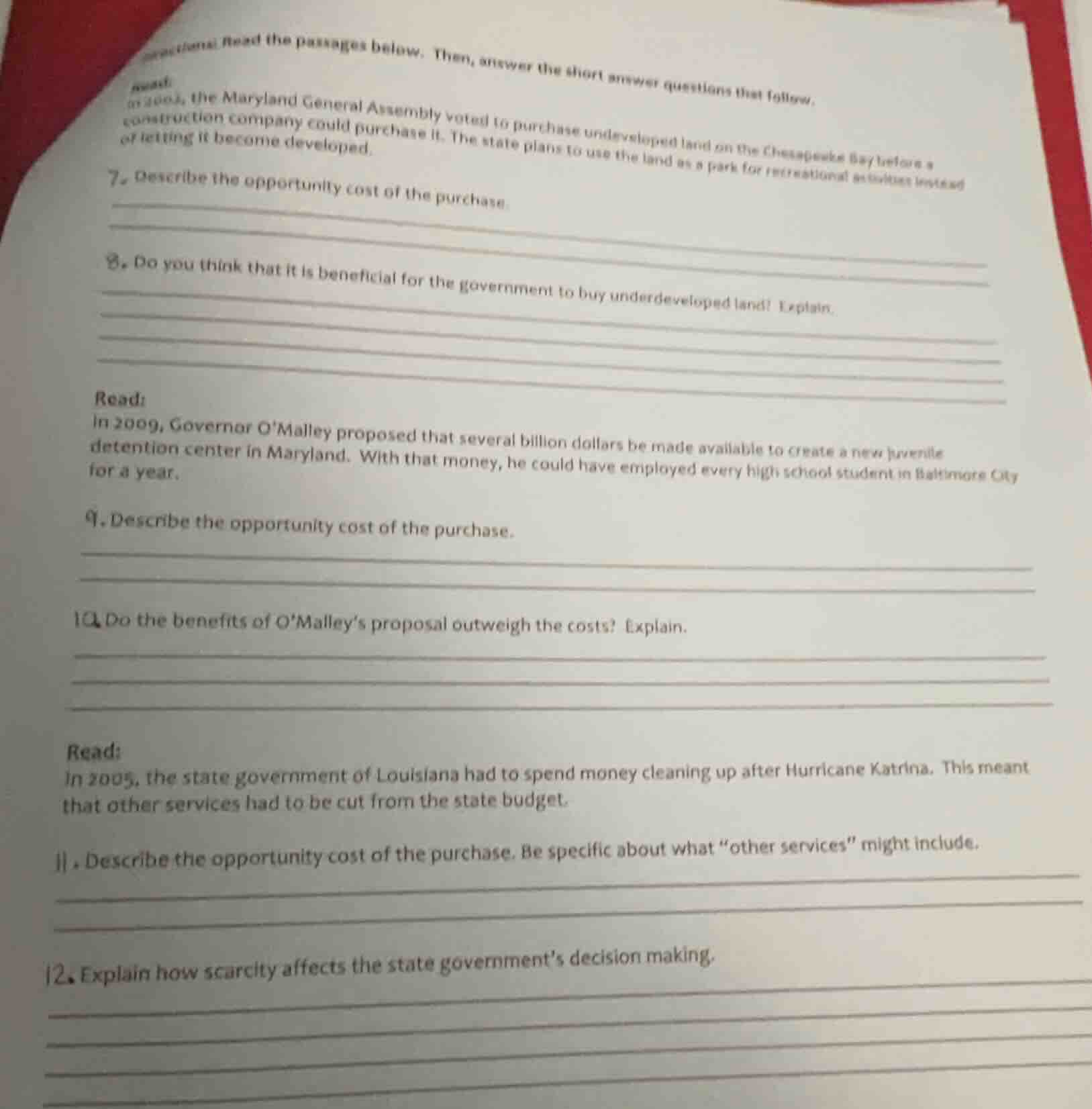 directions: read the passages below. then, answer the short answer ques…