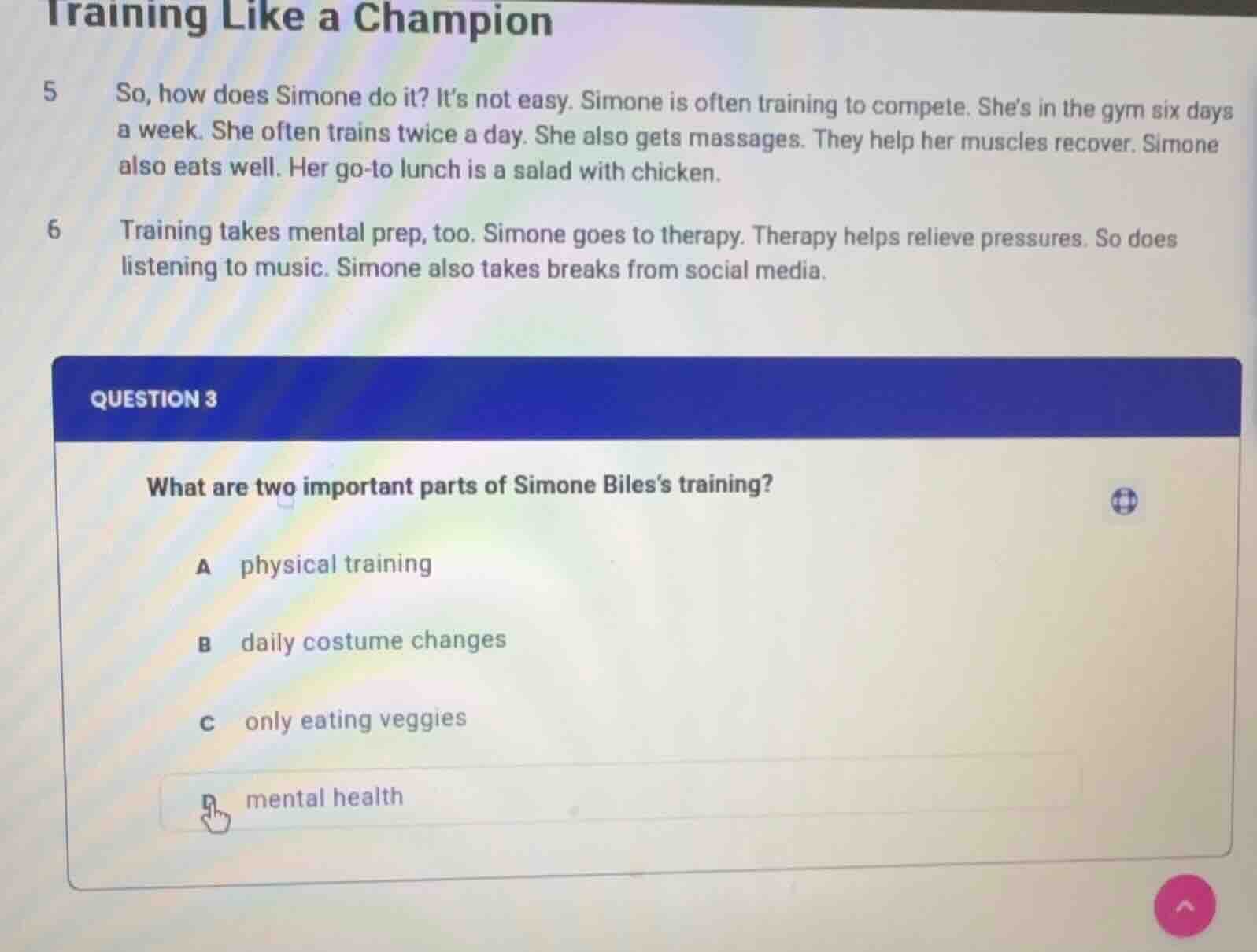 training like a champion 5 so, how does simone do it? its not easy. sim…