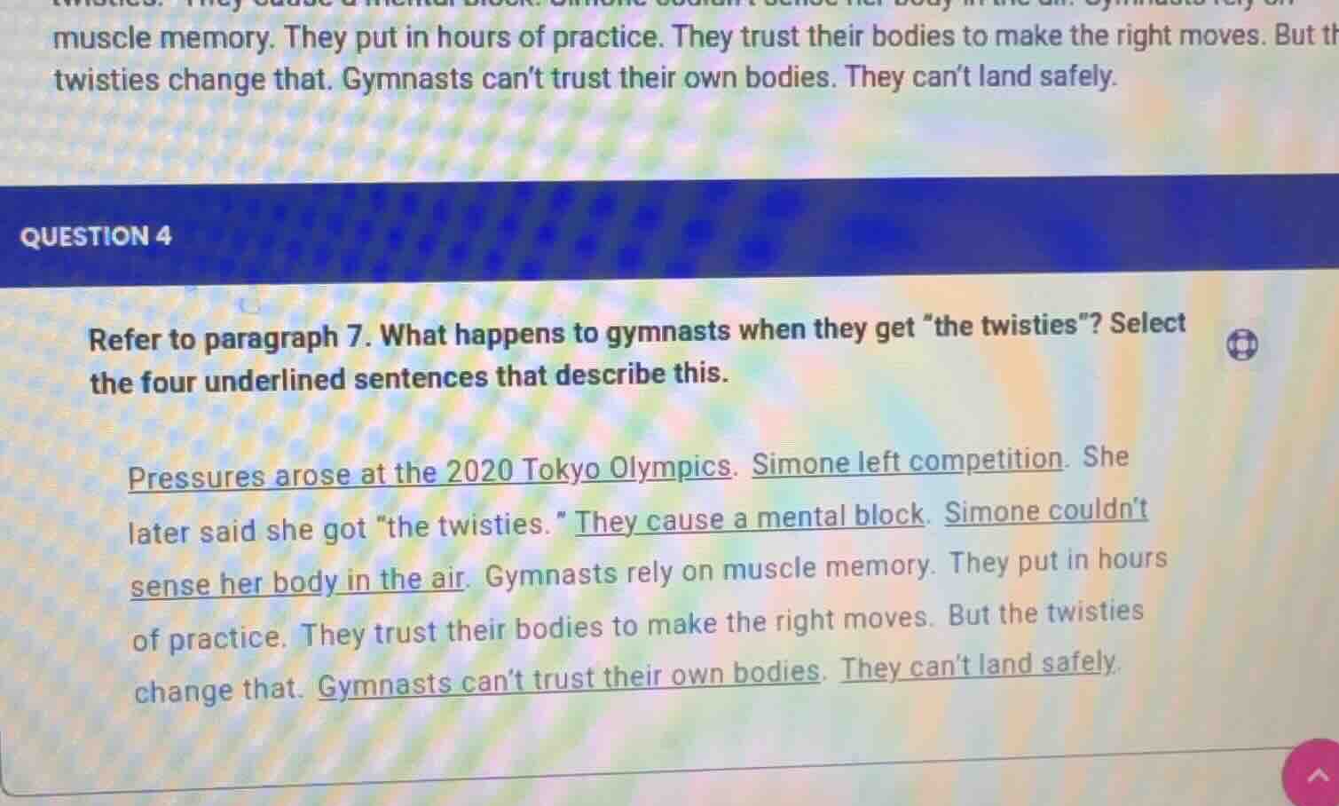 muscle memory. they put in hours of practice. they trust their bodies t…