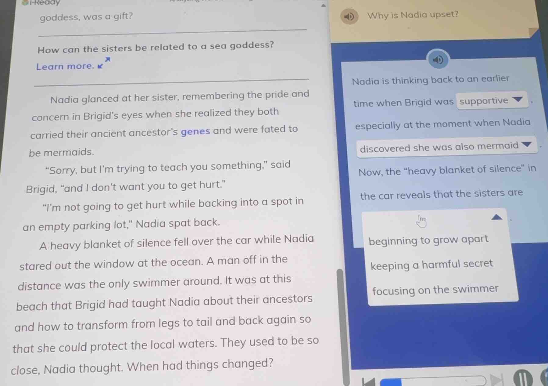 goddess, was a gift? how can the sisters be related to a sea goddess? l…