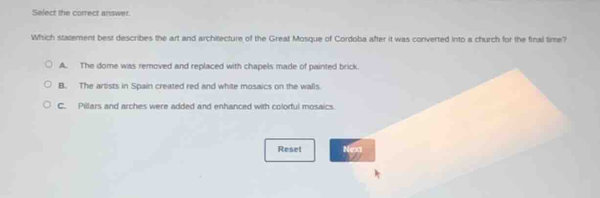 select the correct answer. which statement best describes the art and a…