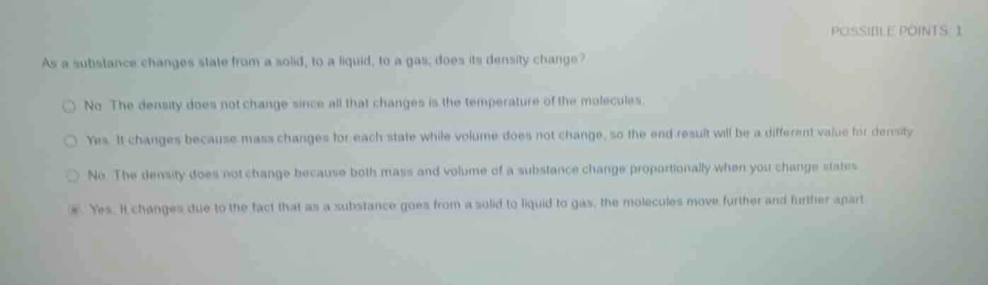 possible points: 1 as a substance changes state from a solid, to a liqu…