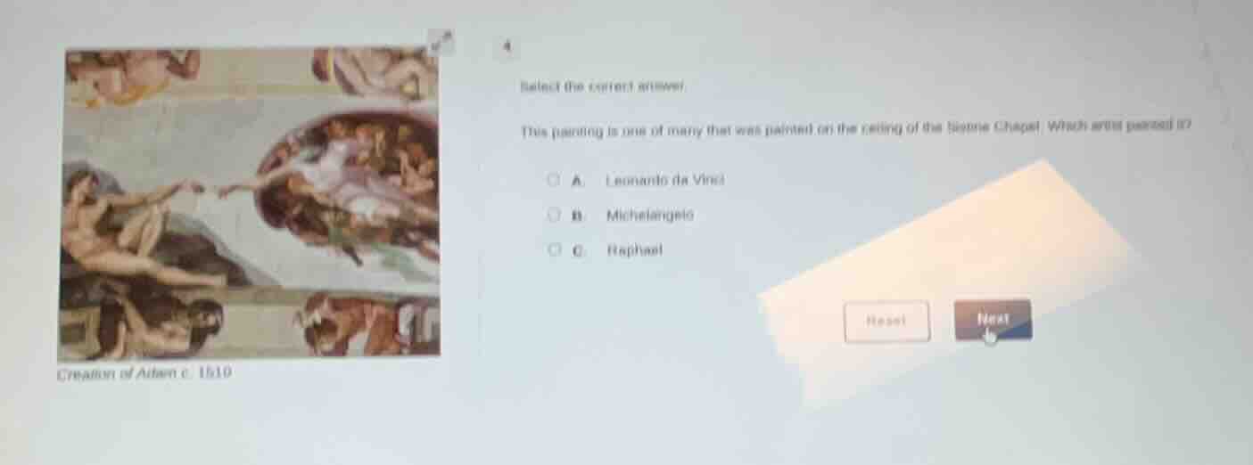 4 select the correct answer: this painting is one of many that was pain…